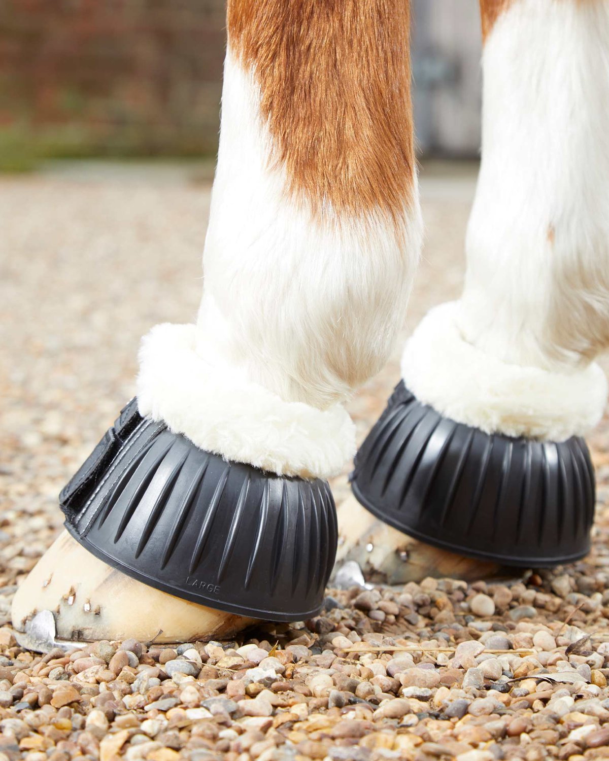 Premier Equine Techno Wool Rubber Bell Over Reach Boots Black - Horse Boots