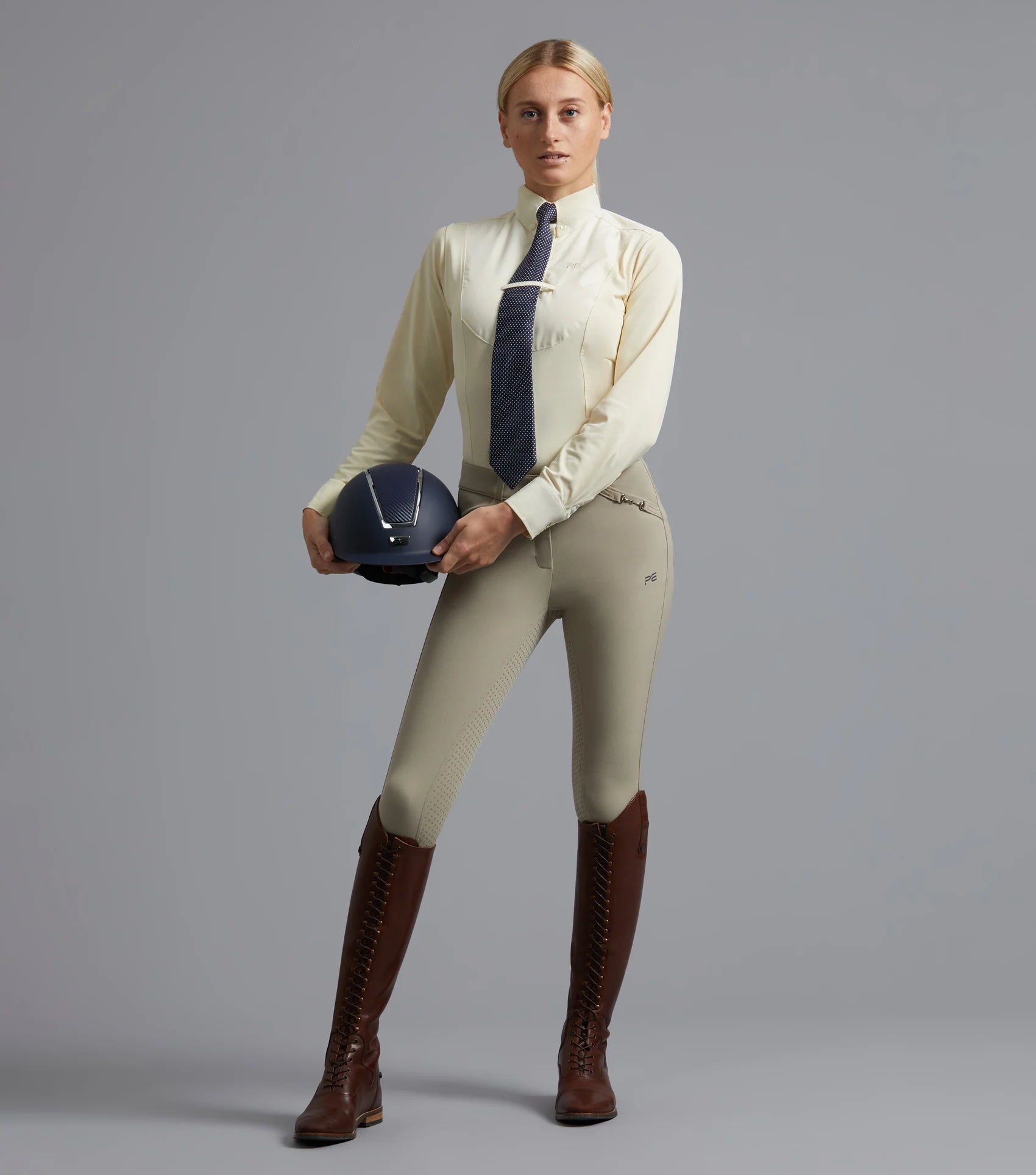 Premier Equine Tessa Ladies Riding Shirt - Vanilla Equestrian Apparel