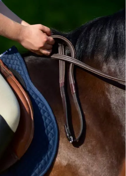 ThinLine English Reins Non-Slip Grip Buckle Without Stoppers Brown