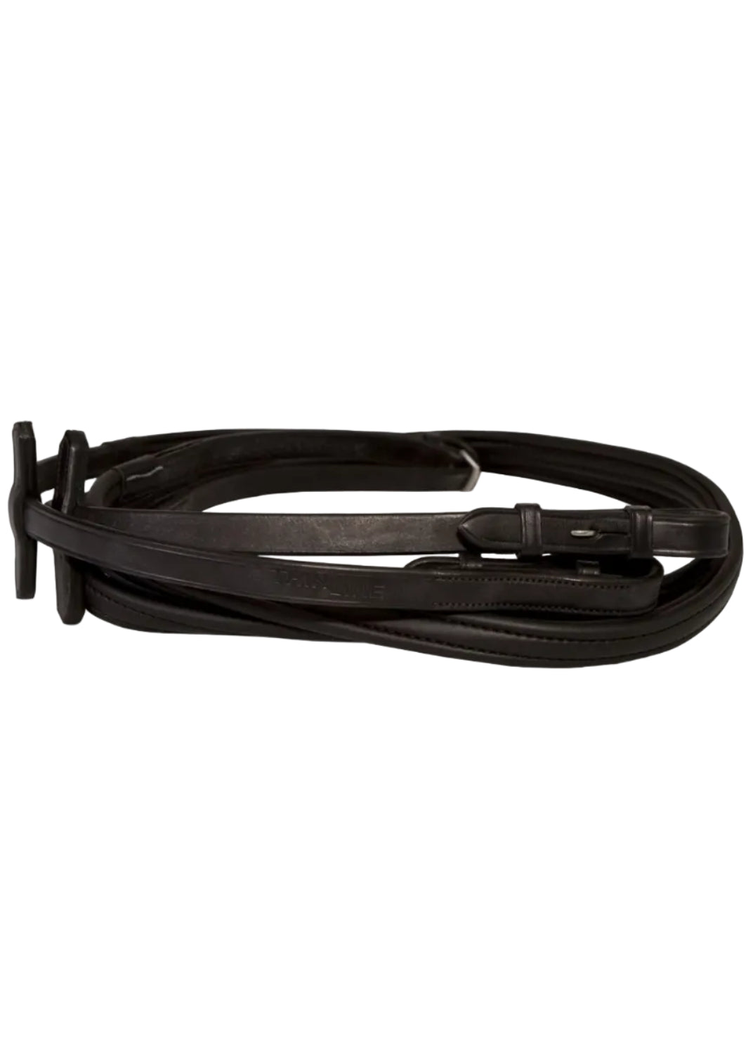 Black ThinLine English Reins: Non-Slip Grip, Stud Hook - Equestrian Horse Riding Equipment - Leatherwork…