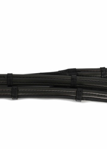 ThinLine English Reins Non-Slip Grip Buckle With Stoppers Black