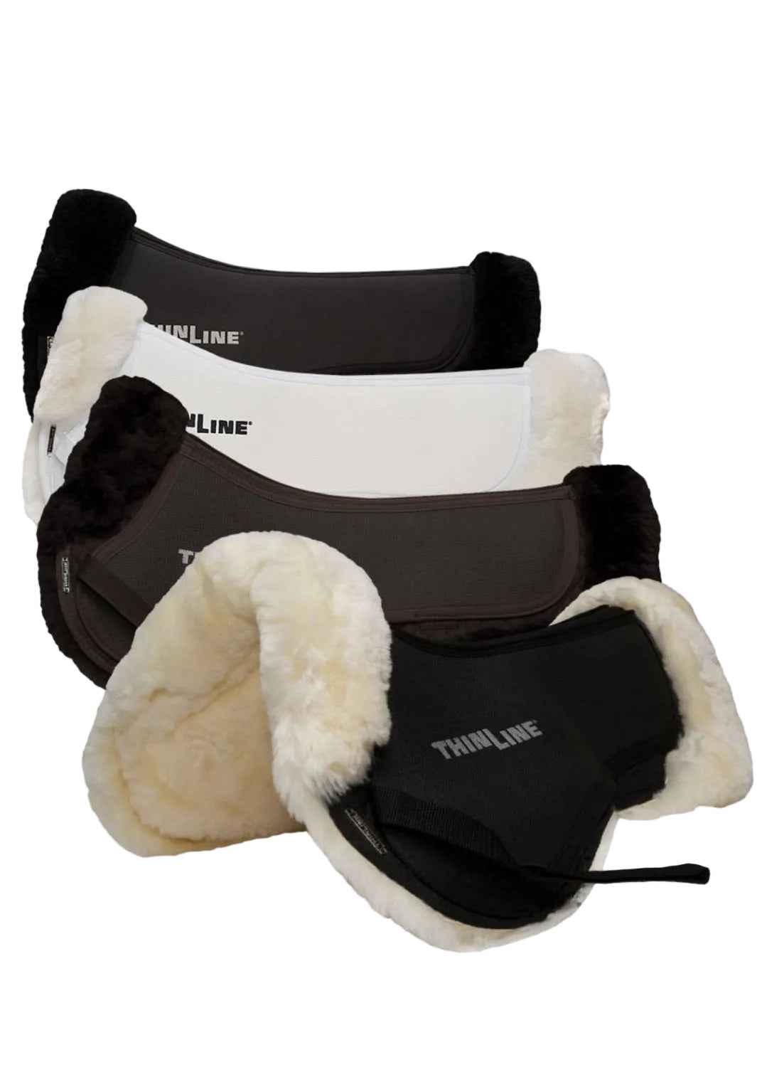 ThinLine White Sheepskin Half Pad for Horse Saddle - Equestrian Comfort & Shock Absorption