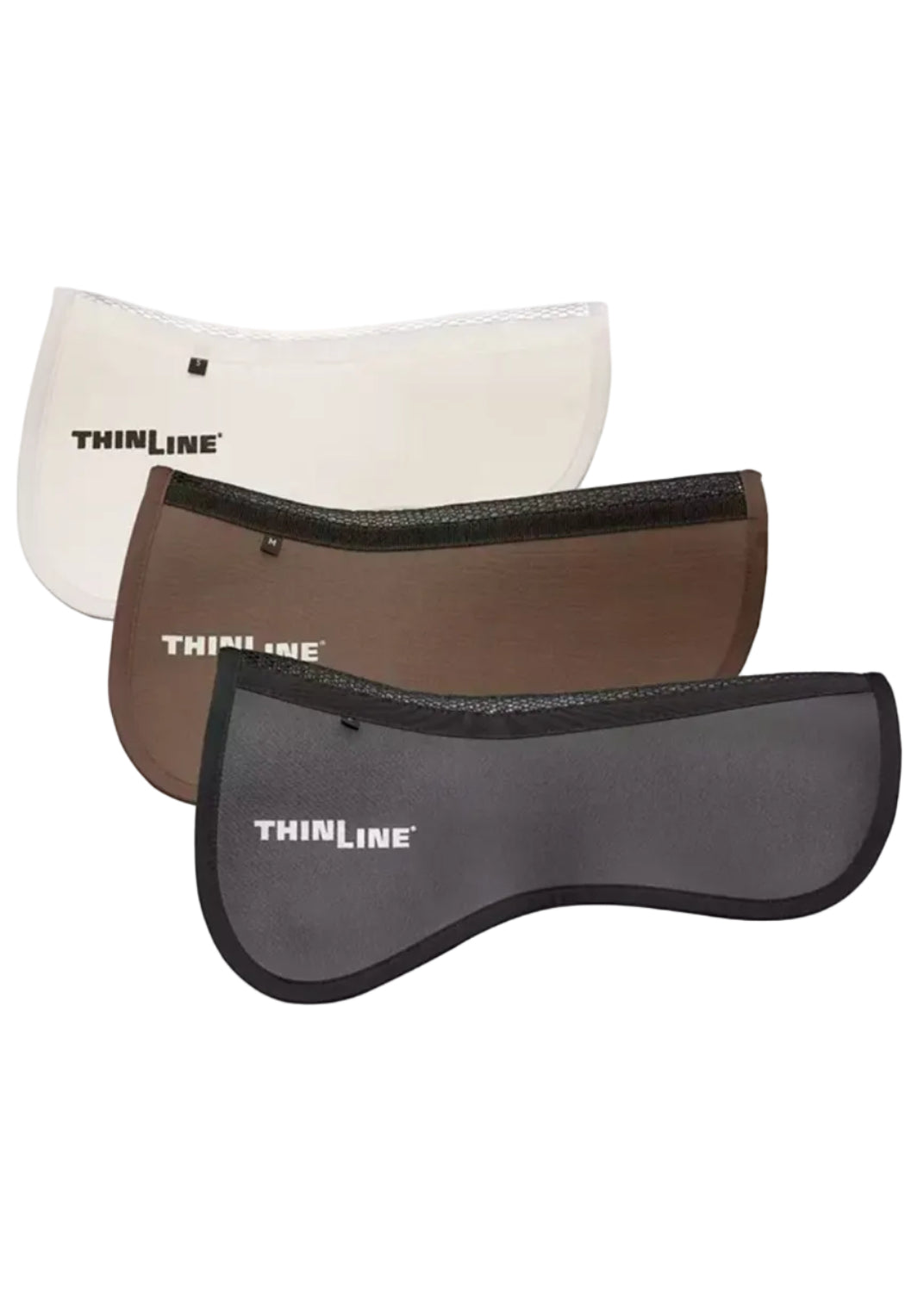 ThinLine Perfect Fit Saddle Pads: Black, Brown, White | Shock-Absorbing Horse Riding Pads - Large