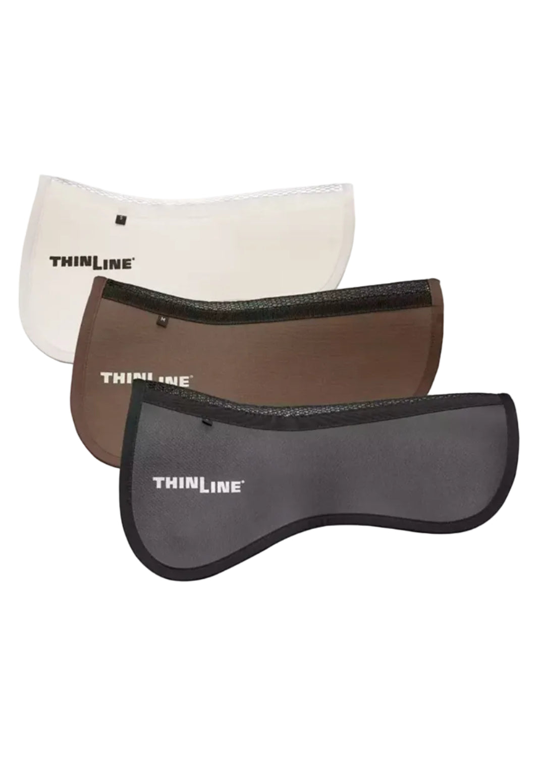 ThinLine Perfect Fit Pad: White, Brown & Black Horse Saddle Pads - Shock Absorbing from Equiflair - Medium