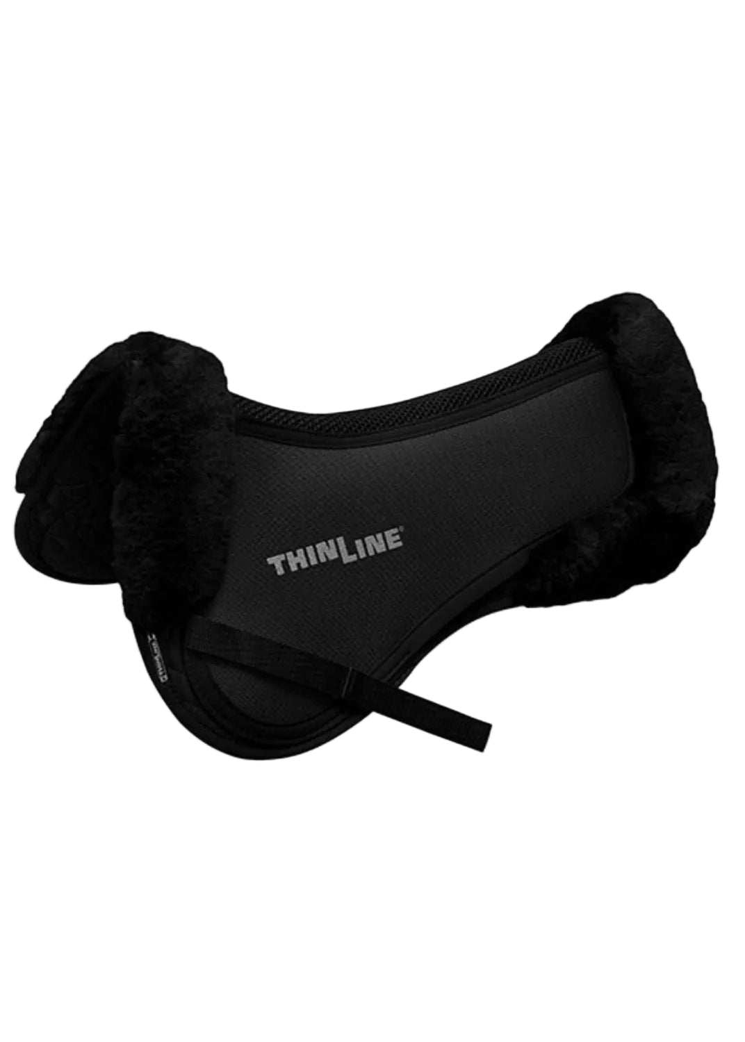 Thinline Trifecta Half Pad with Sheepskin Rolls Black - Horse Saddle Pad for Shock Absorption -…