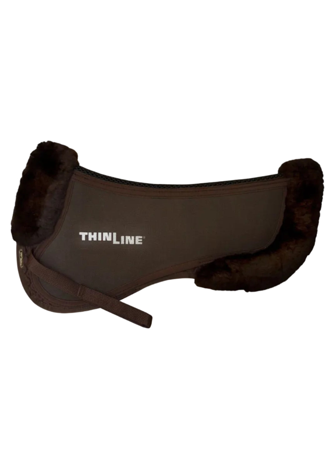 ThinLine Trifecta Brown Saddle Pad with Sheepskin Rolls | Equestrian Horse Riding Half Pad -…