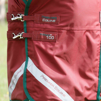 Premier Equine Titan 100g Burgundy Turnout Rug | Waterproof & Breathable Horse Rug