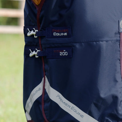 Premier Equine Titan 200g Navy Turnout Rug: Durable, waterproof, and comfortable horse protection.