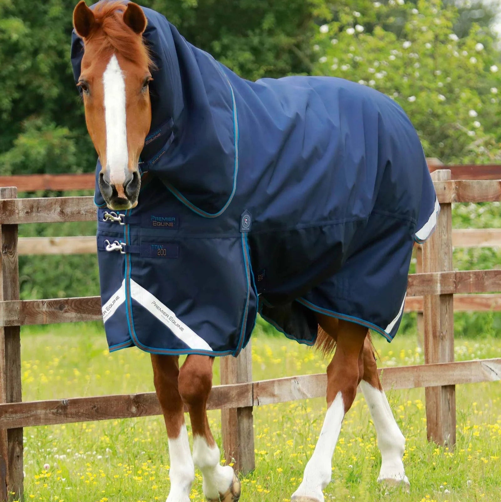 Premier Equine Titan 200g Turnout Rug with Snug-Fit Neck Cover Navy