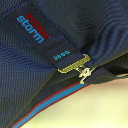 Premier Equine Titan Storm 200g Combo Turnout Rug - Snug-Fit Neck, Navy Horse Rug