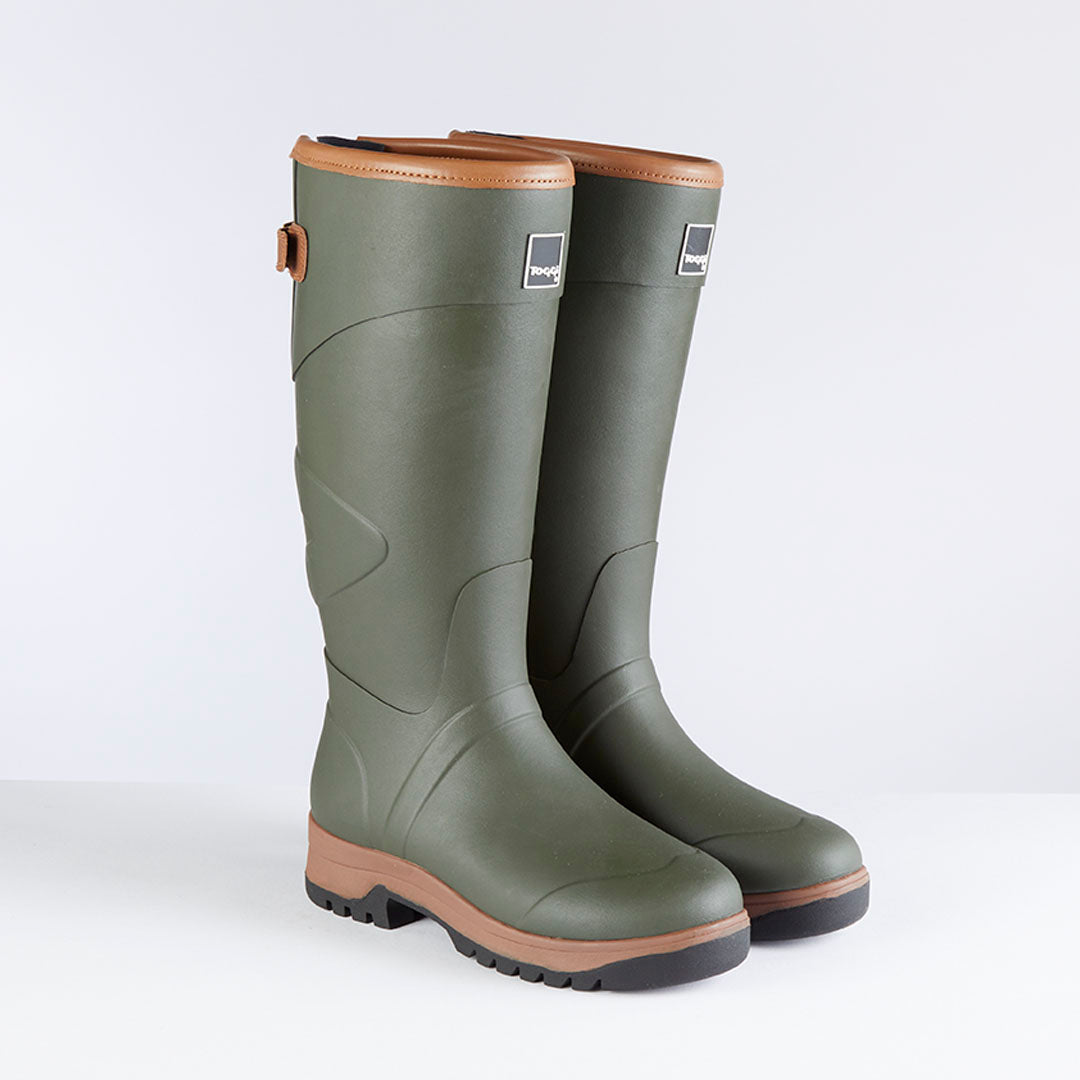 TOGGI BARNSDALE Wellington Boots: Waterproof, Thermal Lined, Adjustable Calf, High Grip, Handmade Rubber Wellies