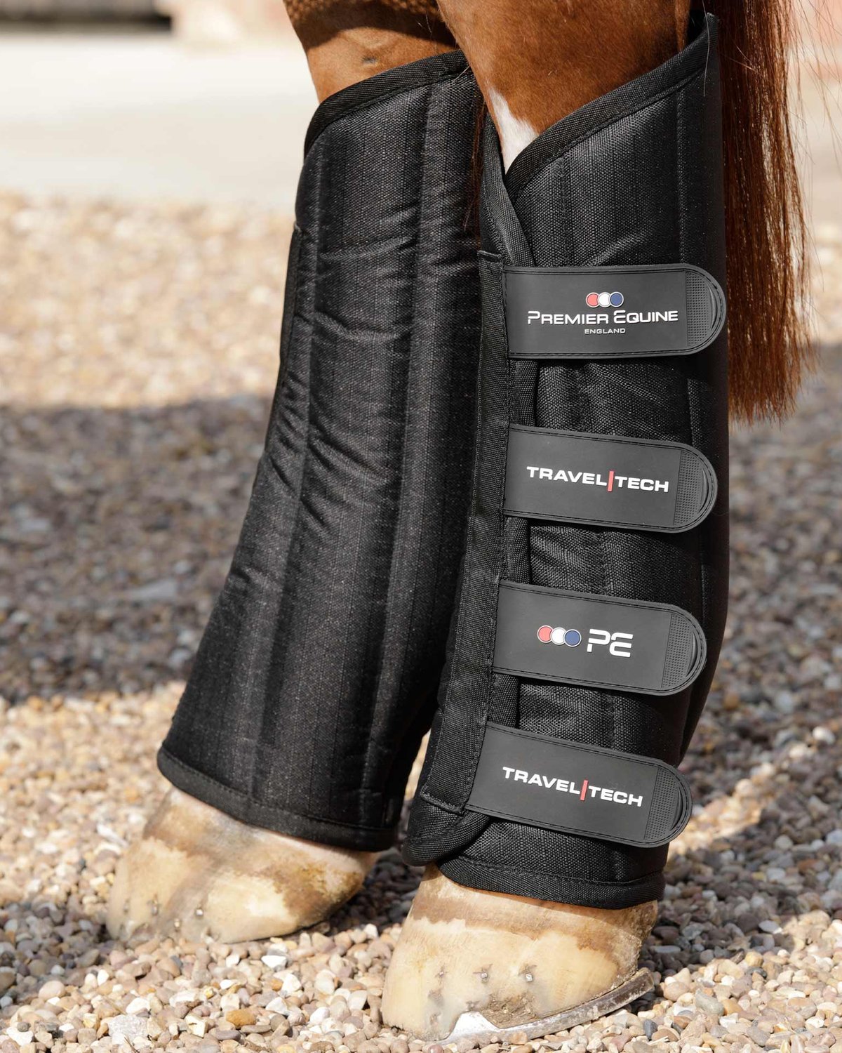 Premier Equine Travel-Tech Black Travel Boots for Horses - Equine Leg Protection