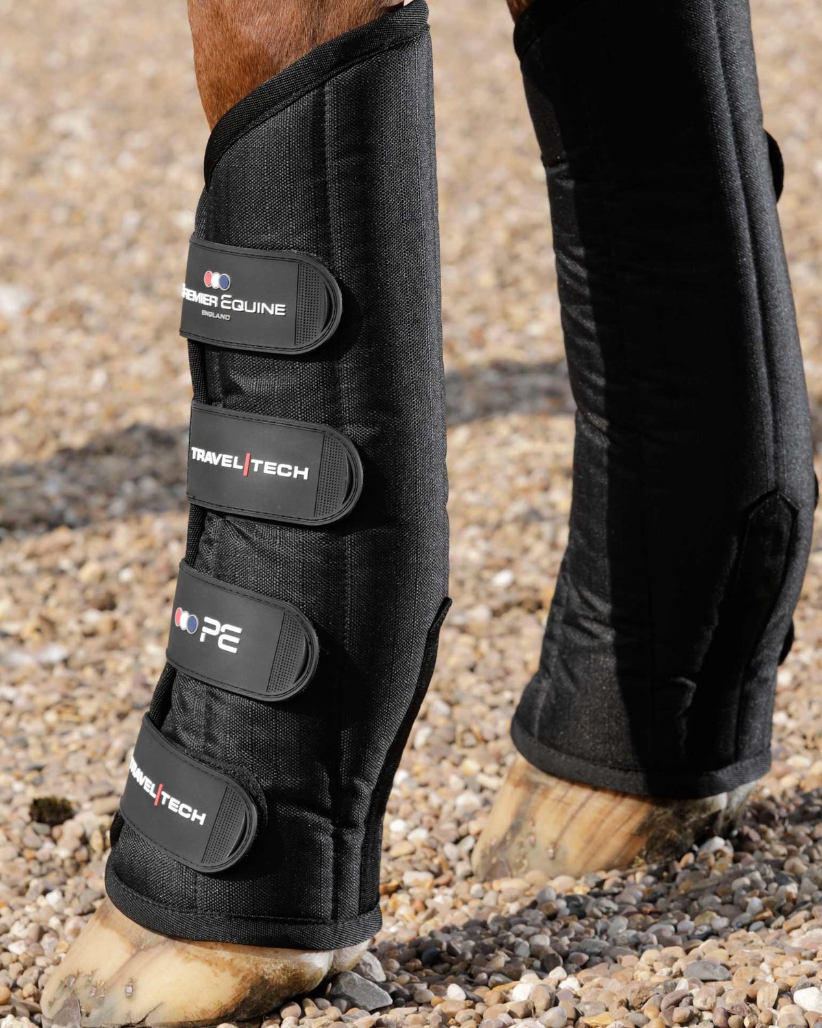 Premier Equine Travel-Tech Horse Travel Boots Black - Short Cut Protective Leg Wraps