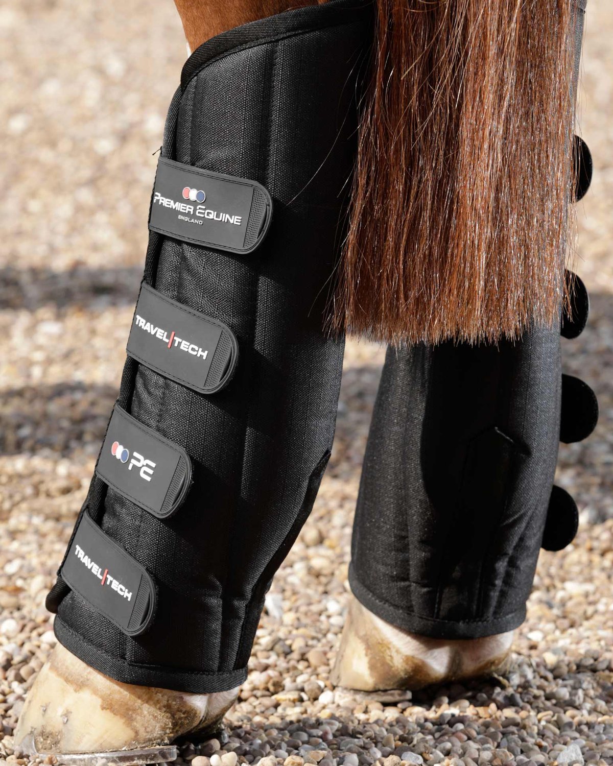 Premier Equine Travel-Tech Horse Travel Boots Black: Leg Protection for Safe Transport