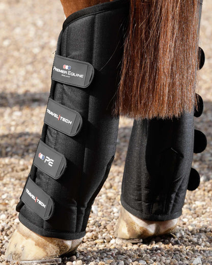 Premier Equine Travel-Tech Horse Travel Boots Black: Leg Protection for Safe Transport