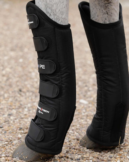 PREMIER EQUINE TRAVEL-TECH XTRA Horse Travel Boots Black | Equiflair | Horse Leg Protection, Ripstop Polyester with Velcro Straps