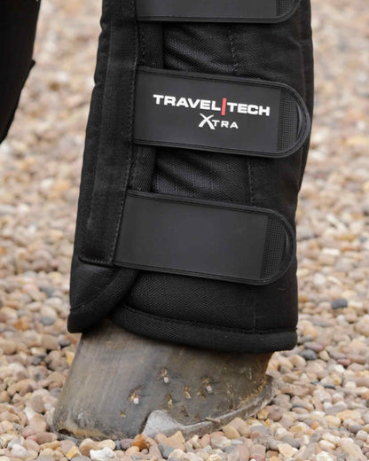 Premier Equine Travel-Tech Xtra Horse Travel Boots - Black Protective Legwear for Safe Horse Transport