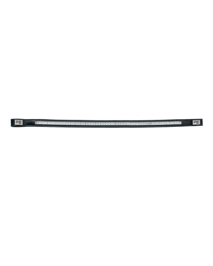 PREMIER EQUINE TROVARE Crystal Browband - Black Italian Leather Horse Browband for Bridle