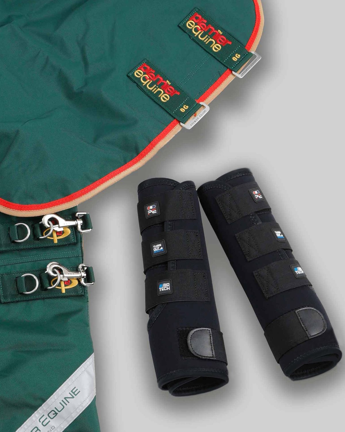 PREMIER EQUINE TURNOUT BOOTS BLACK - Horse Leg Support & Protection - Equiflair