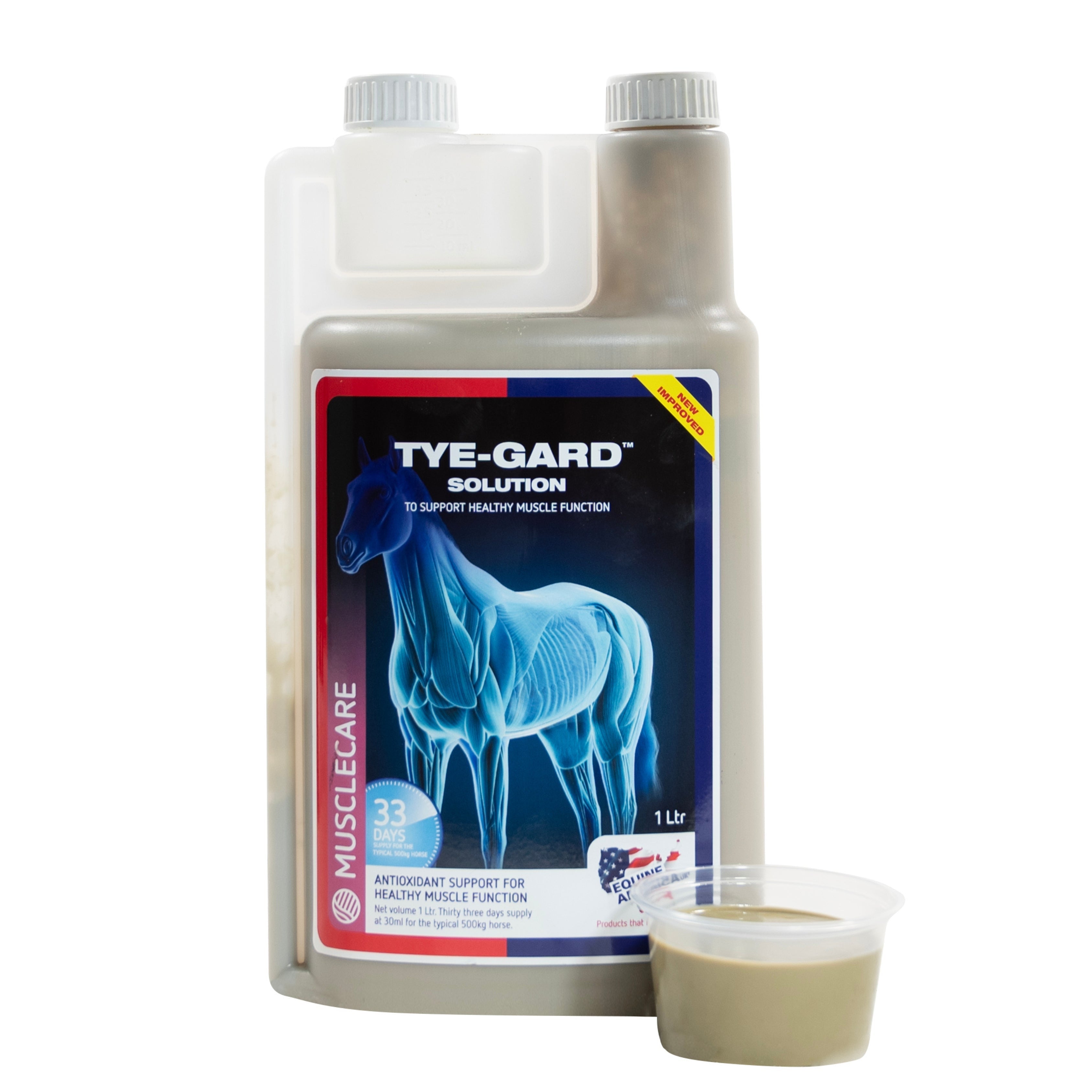 Equine America Tye-Gard Muscle Support Solution 1 Ltr for Healthy Muscle Function & Recovery