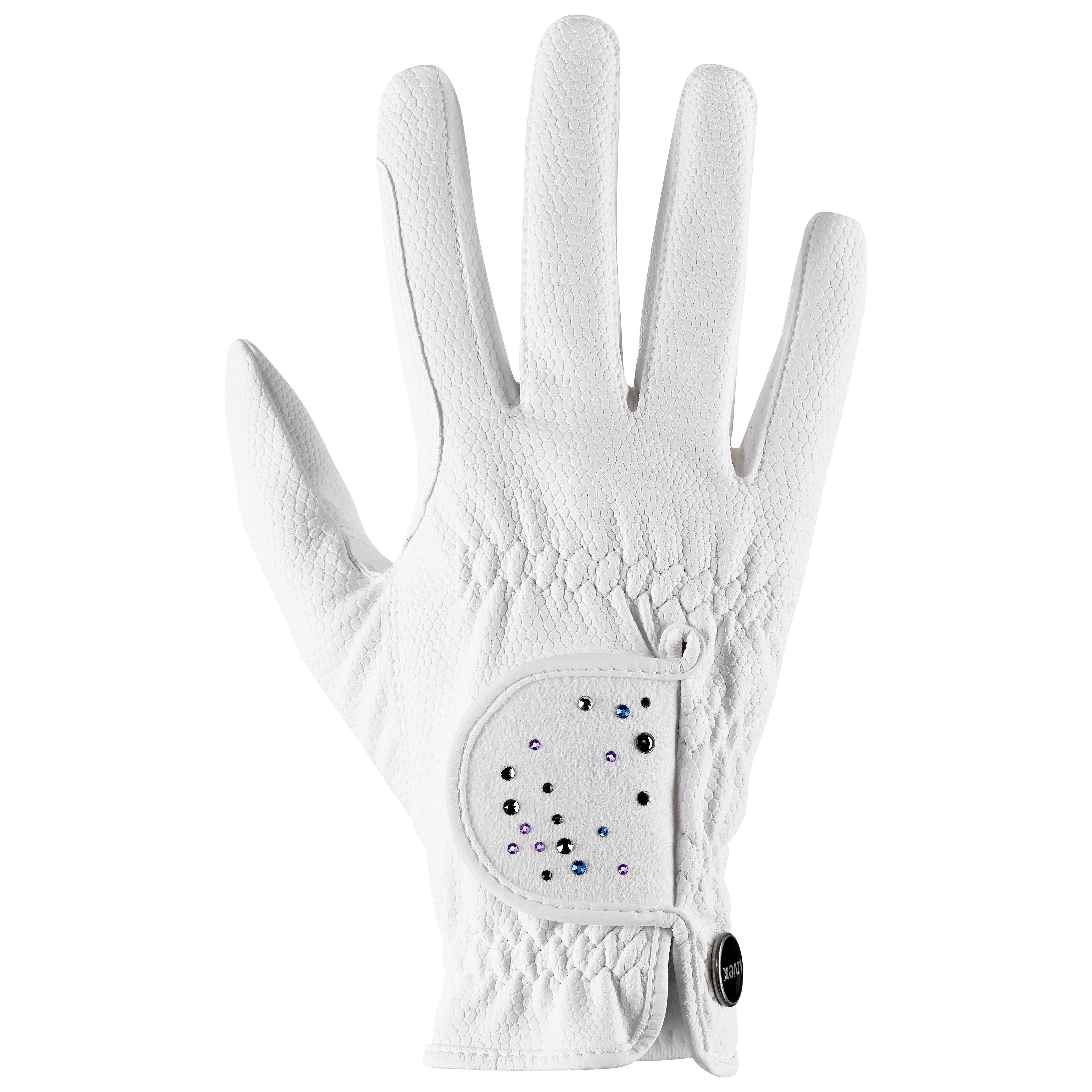 UVEX SPORTSTYLE DIAMOND - WHITE Riding Glove with Swarovski Crystals - Breathable Comfortable and Durable