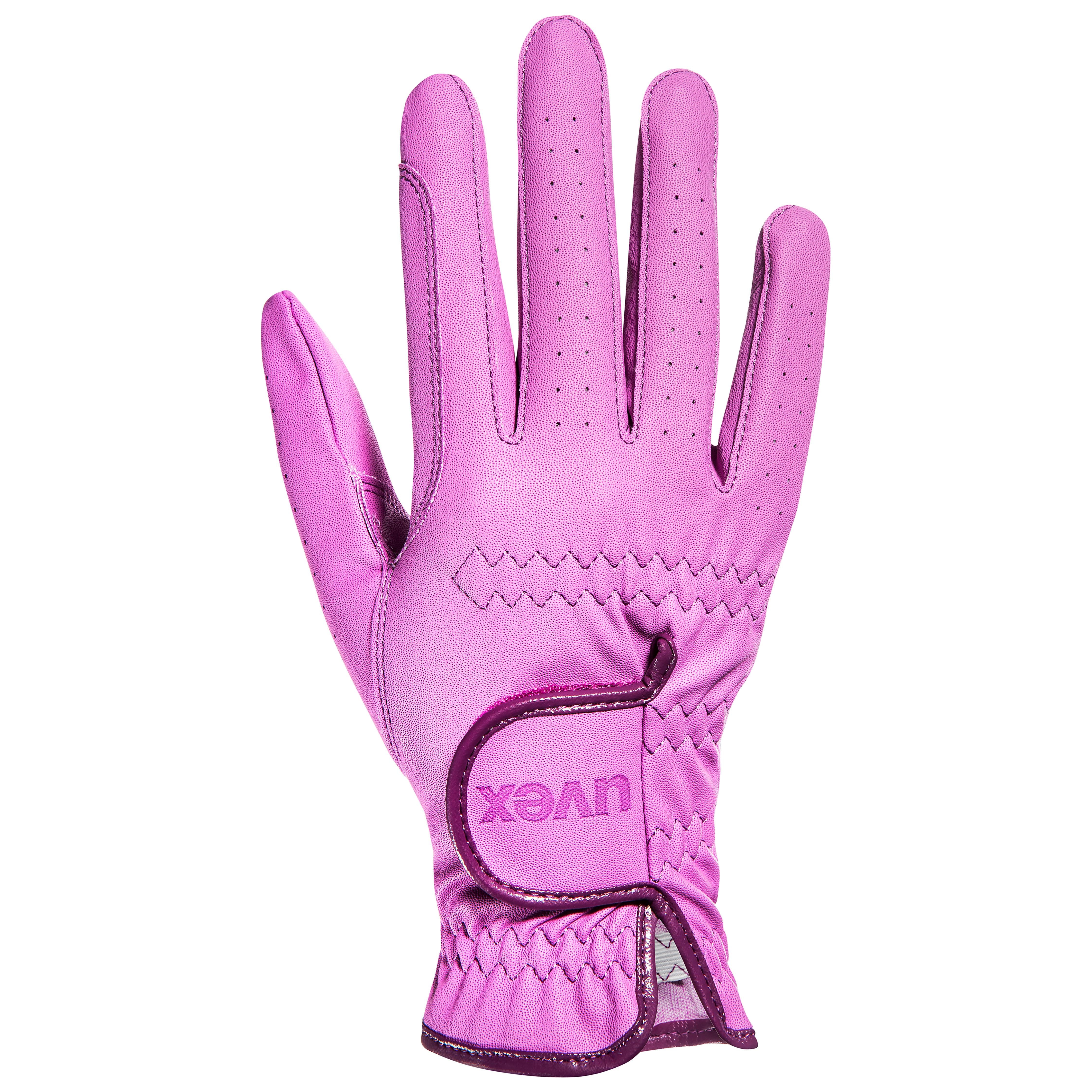 UVEX Sportstyle Kids Riding Glove - Purple Leather Equestrian Glove for Children