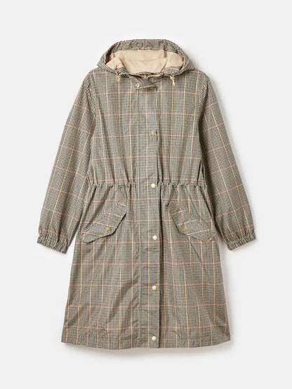 JOULES HOLKHAM HENSON CHECK Waterproof Coat: Packable Raincoat for Women's Fashion