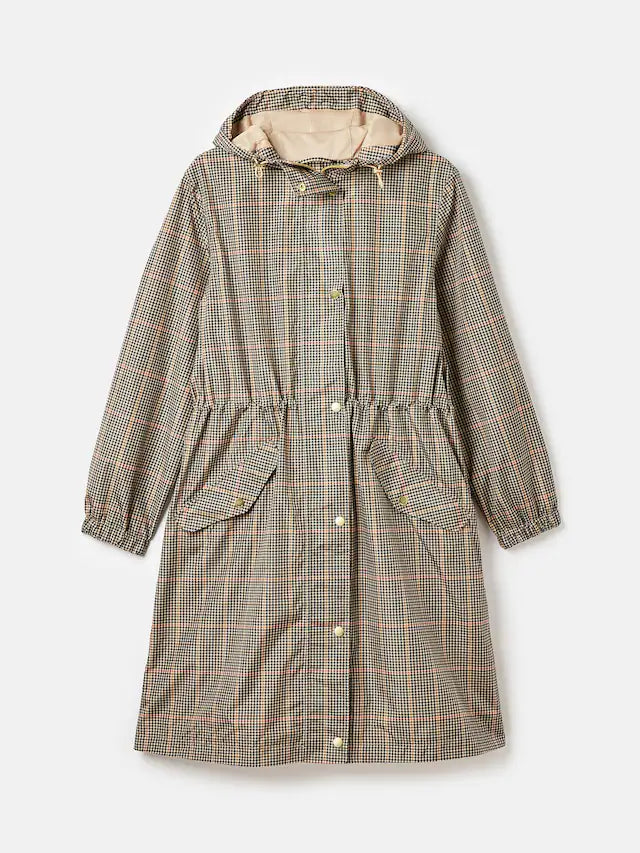 JOULES HOLKHAM HENSON CHECK Waterproof Coat: Packable Raincoat for Women's Fashion