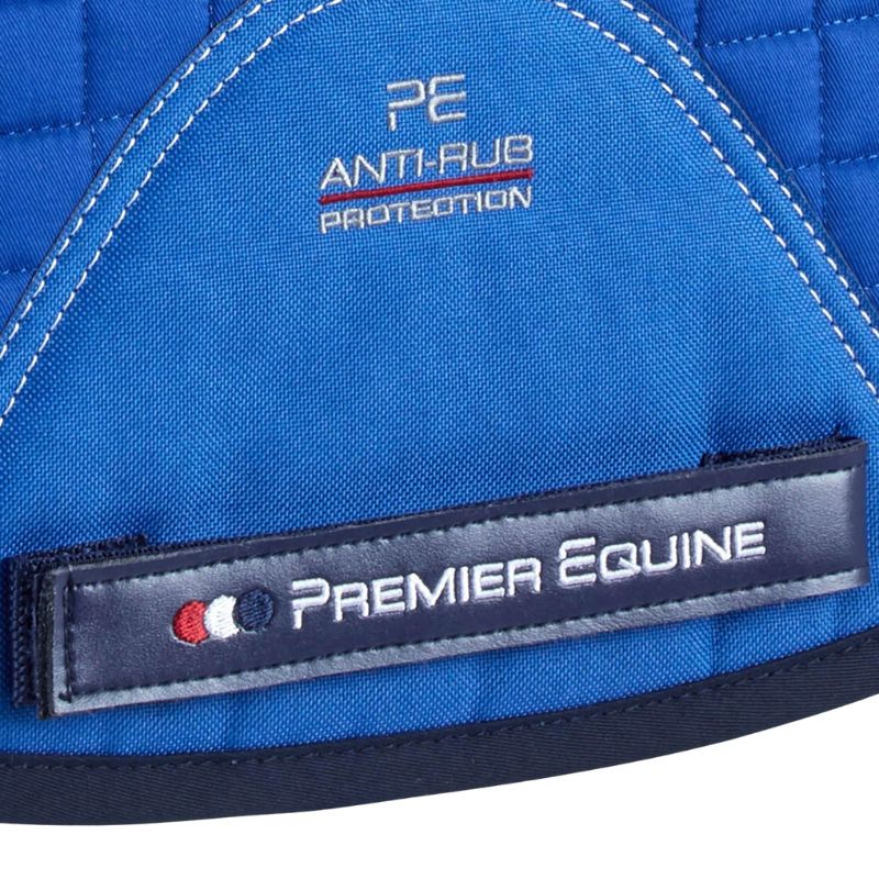 Premier Equine Saddle Pad Royal Blue. GP/Jump Anti-Rub Protection. Quality Equestrian Gear