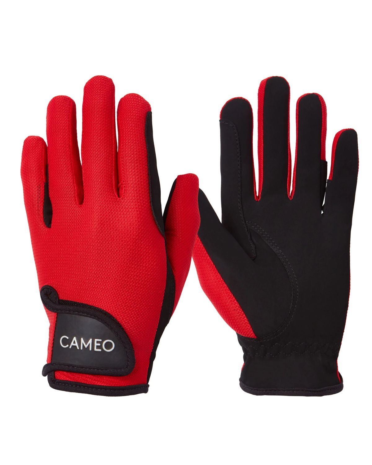 CAMEO PERFORMANCE RIDING GLOVES ROSE - Equestrian Gloves, Red and Black - Equiflair