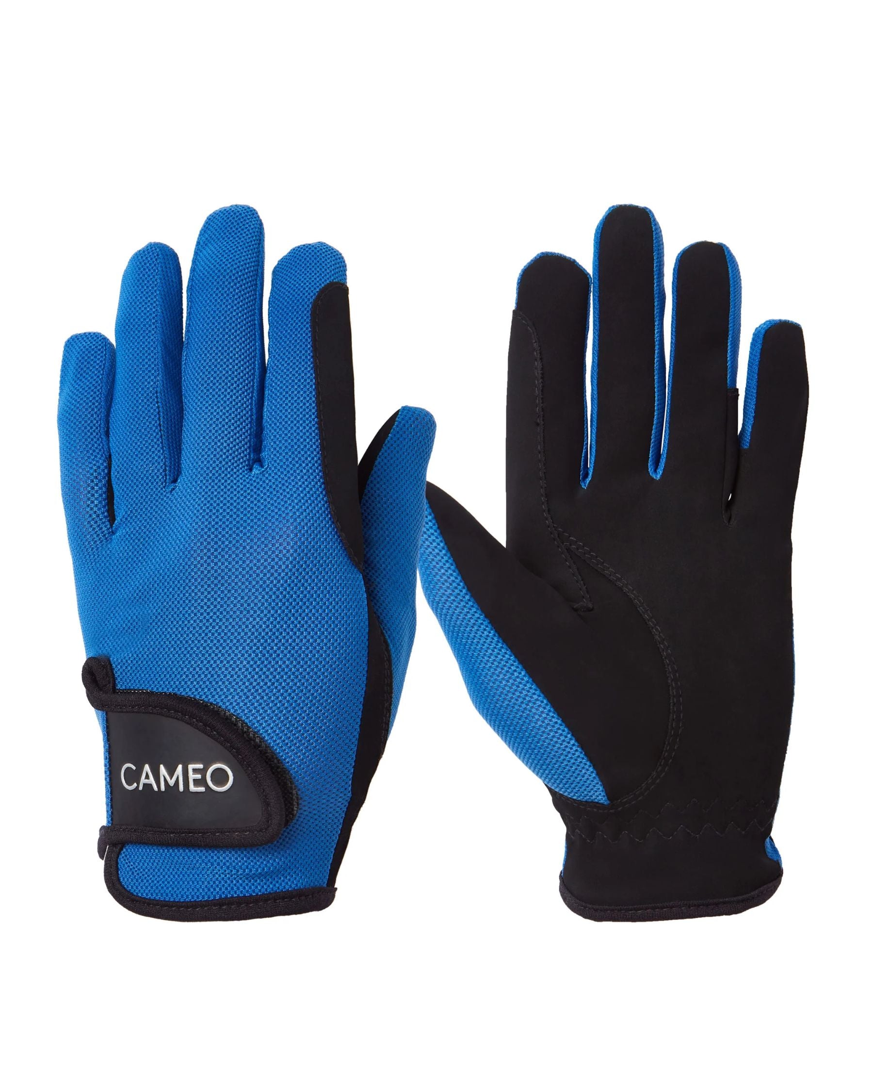 CAMEO Performance Riding Gloves - Royal Blue & Black. Equestrian Gloves for Horse Riding, Comfortable & Durable