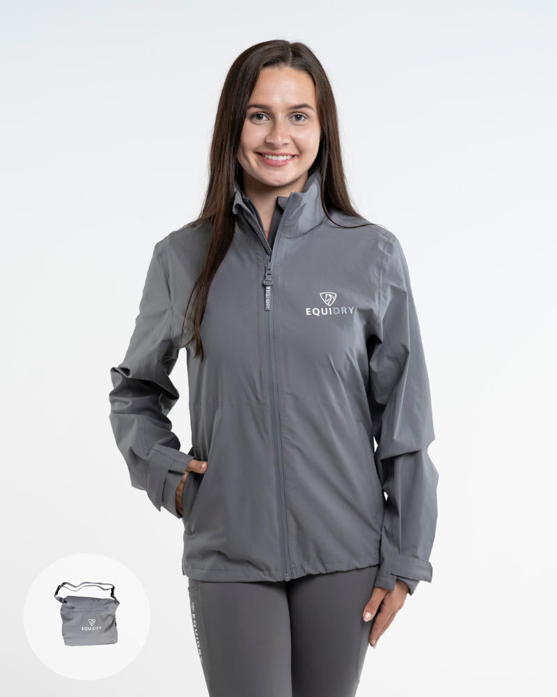 EQUIDRY Nimbus Waterproof Pack Away Jacket Women's Grey