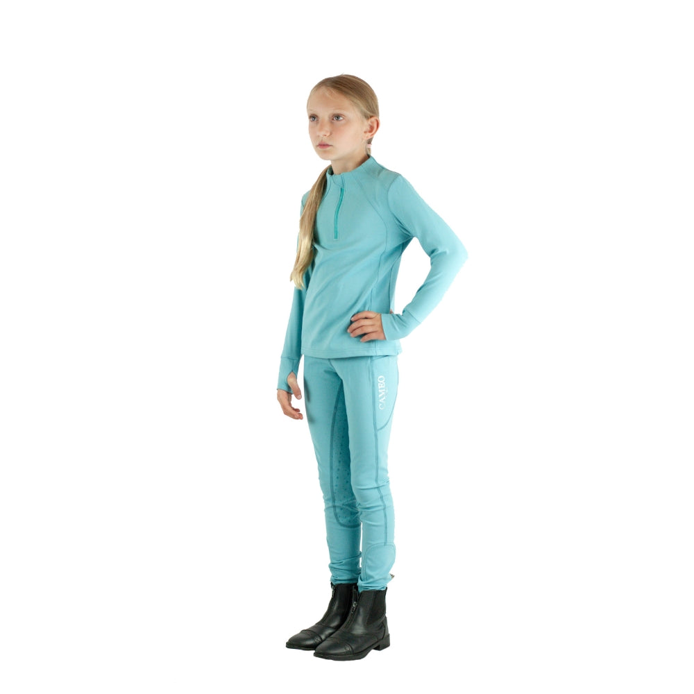 CAMEO Junior Thermo Tights Cornflower: Equestrian Riding Leggings for Girls. C418