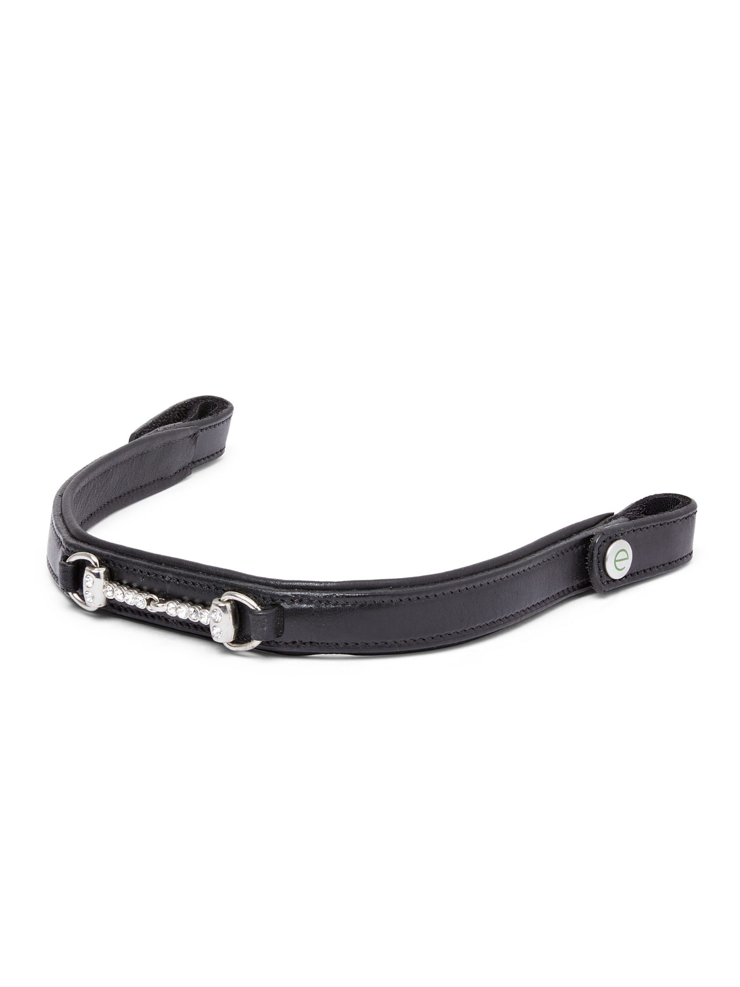 ECORIDER SNAFFLE BROWBAND Brown Leather with Diamante Bit & E-Clasp - Equiflair Eco925