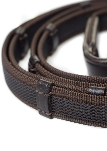 CAMEO SURE GRIP REINS - Equiflair: Web reins with leather grips for horse riding. Flexible equestrian reins. - Leather…