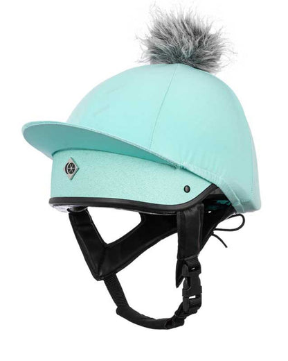 Charles Owen JS1 Pro Jockey Skull Mint Equestrian Riding Helmet with Pom Pom Silk