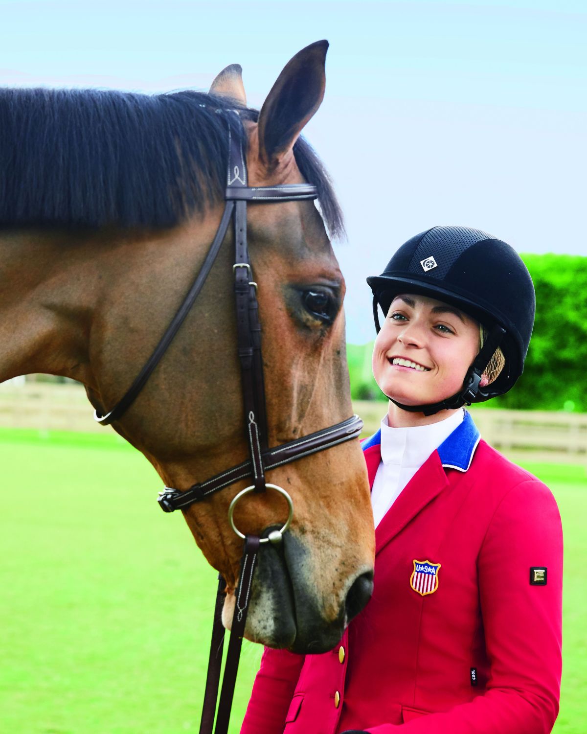 Equestrian Rider with Horse wearing Charles Owen Ayr8 Plus Helmet for Safety and Style