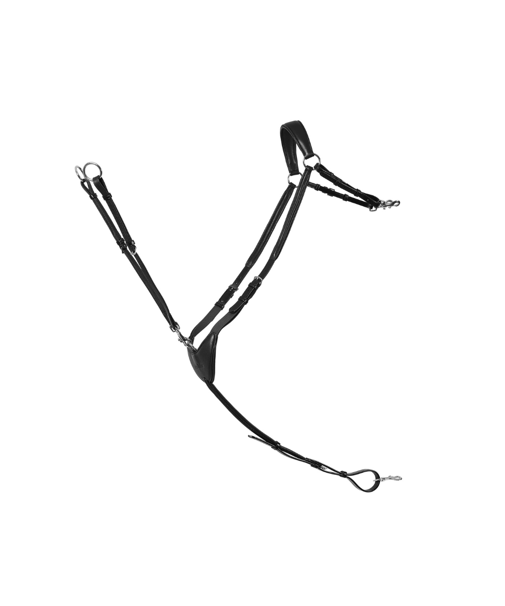 CAMEO SUPERLUX Brown Leather Breastplate: Elasticated Comfort and Security for Equestrian Horse Tack