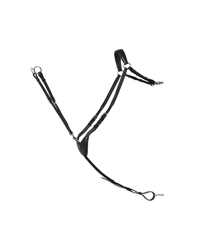 CAMEO SUPERLUX Brown Leather Breastplate: Elasticated Comfort and Security for Equestrian Horse Tack