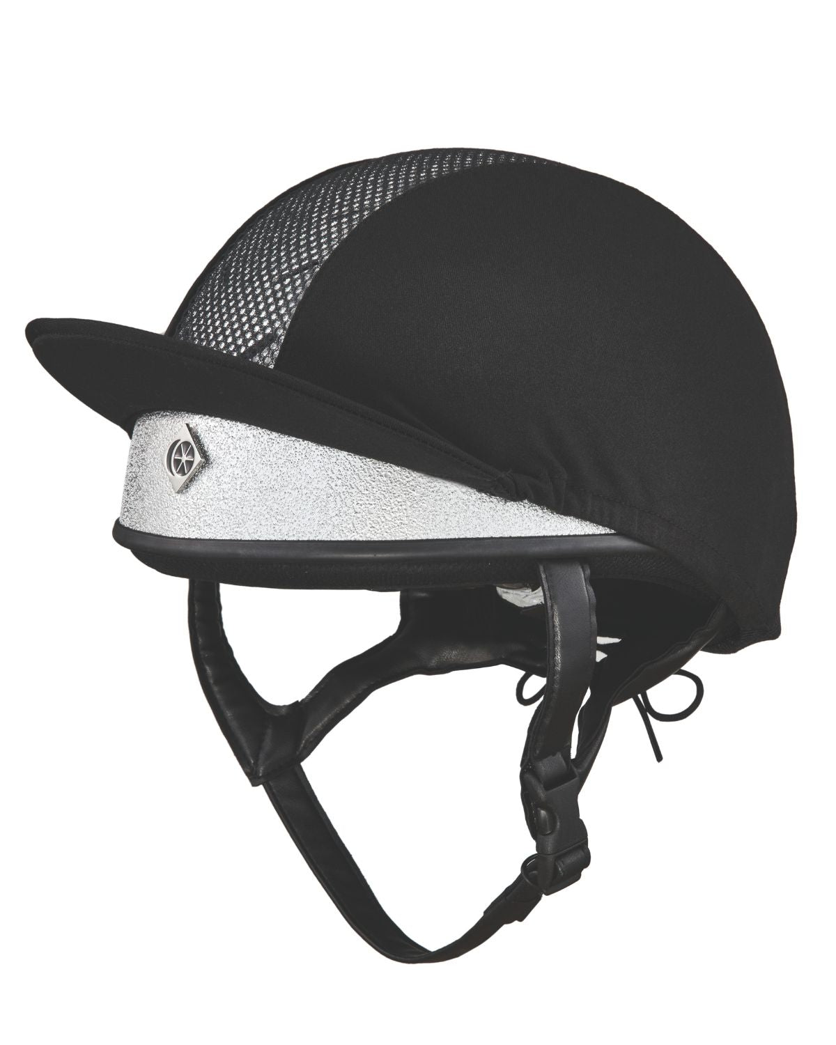 Charles Owen Pro II Plus Silver Jockey Skull - Triple Standard Riding Helmet