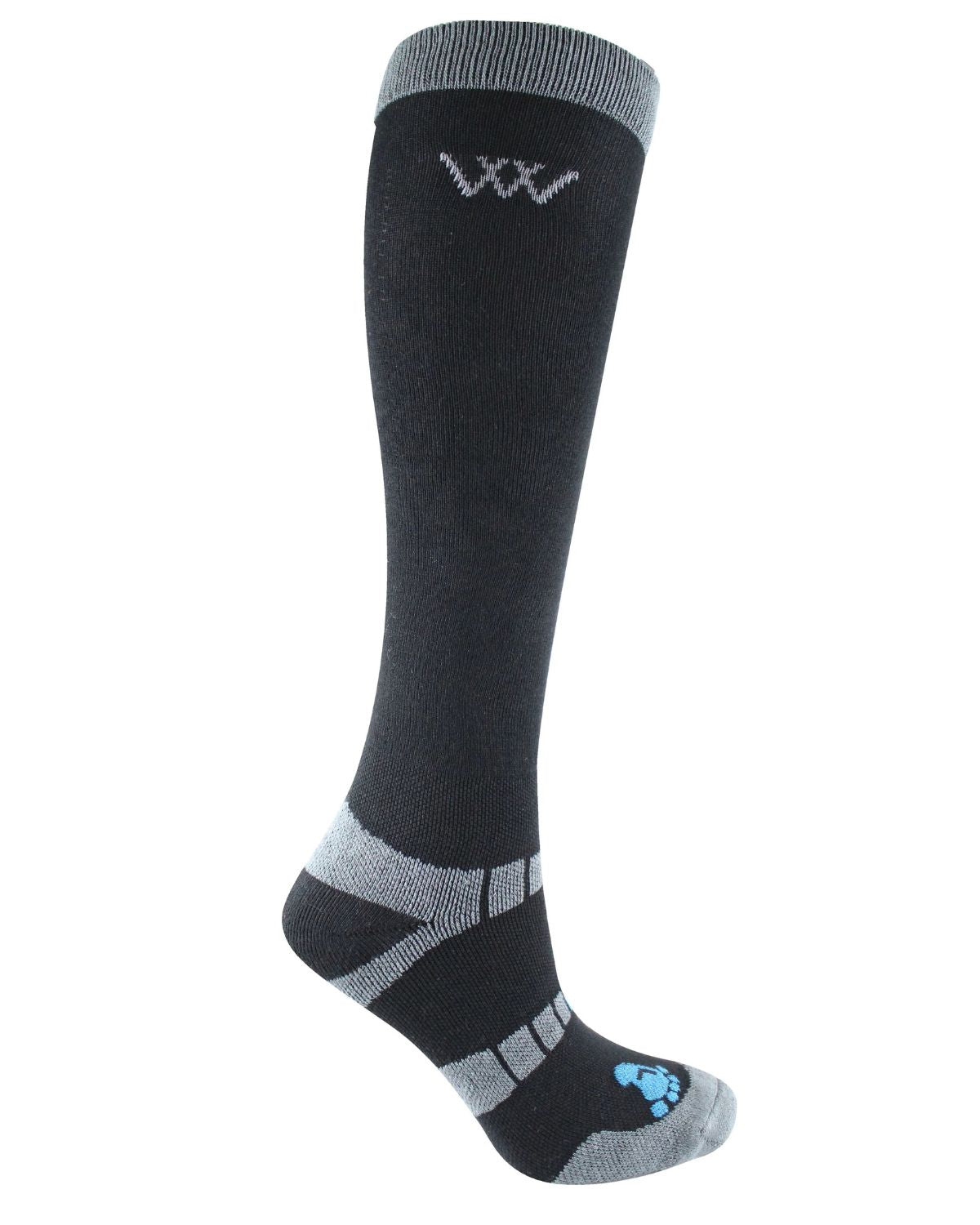Woof Wear Black Bamboo Riding Socks: Long, Moisture-Wicking Comfort