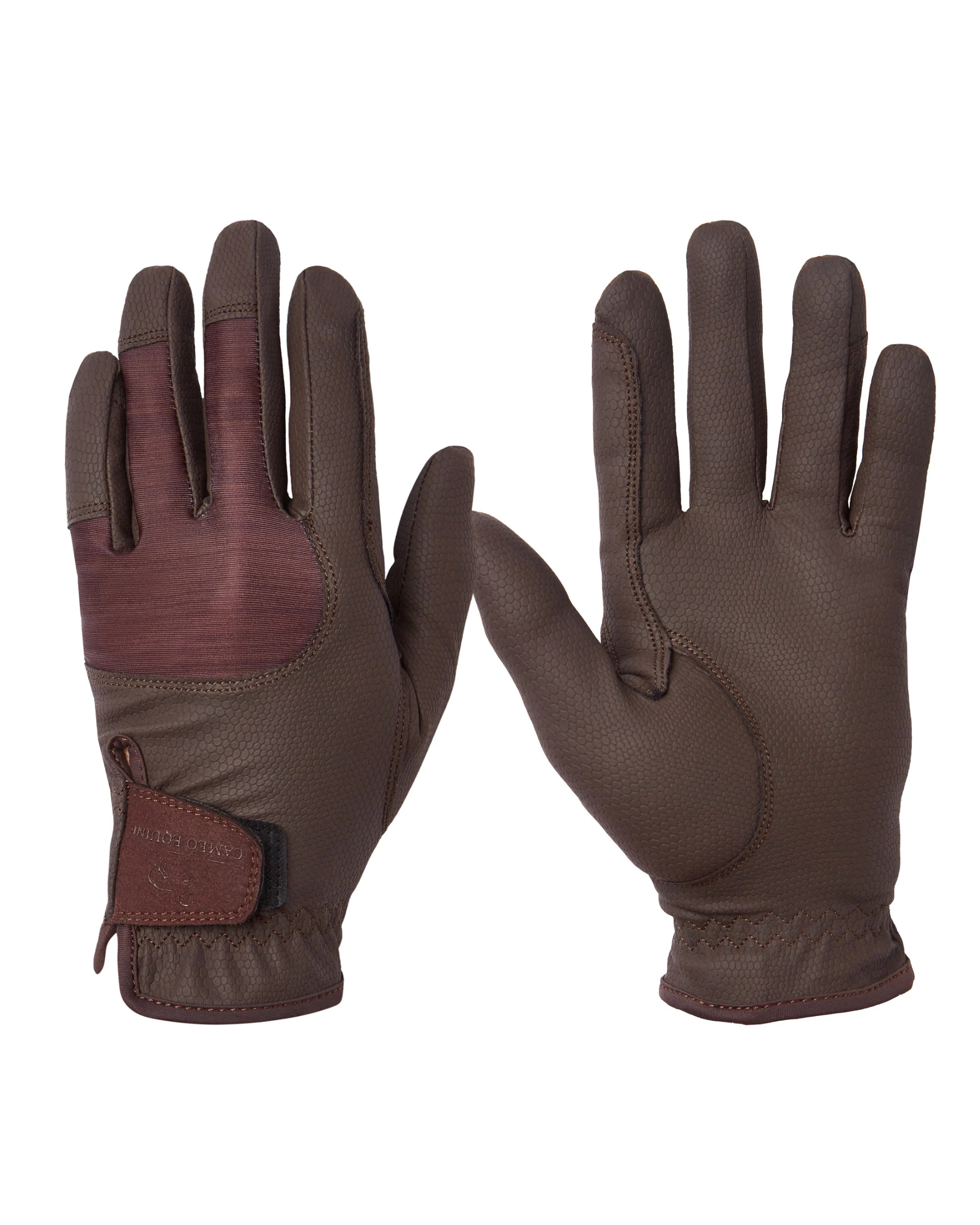 CAMEO Equestrian Technical Riding Gloves - Brown, Grippy, Comfortable