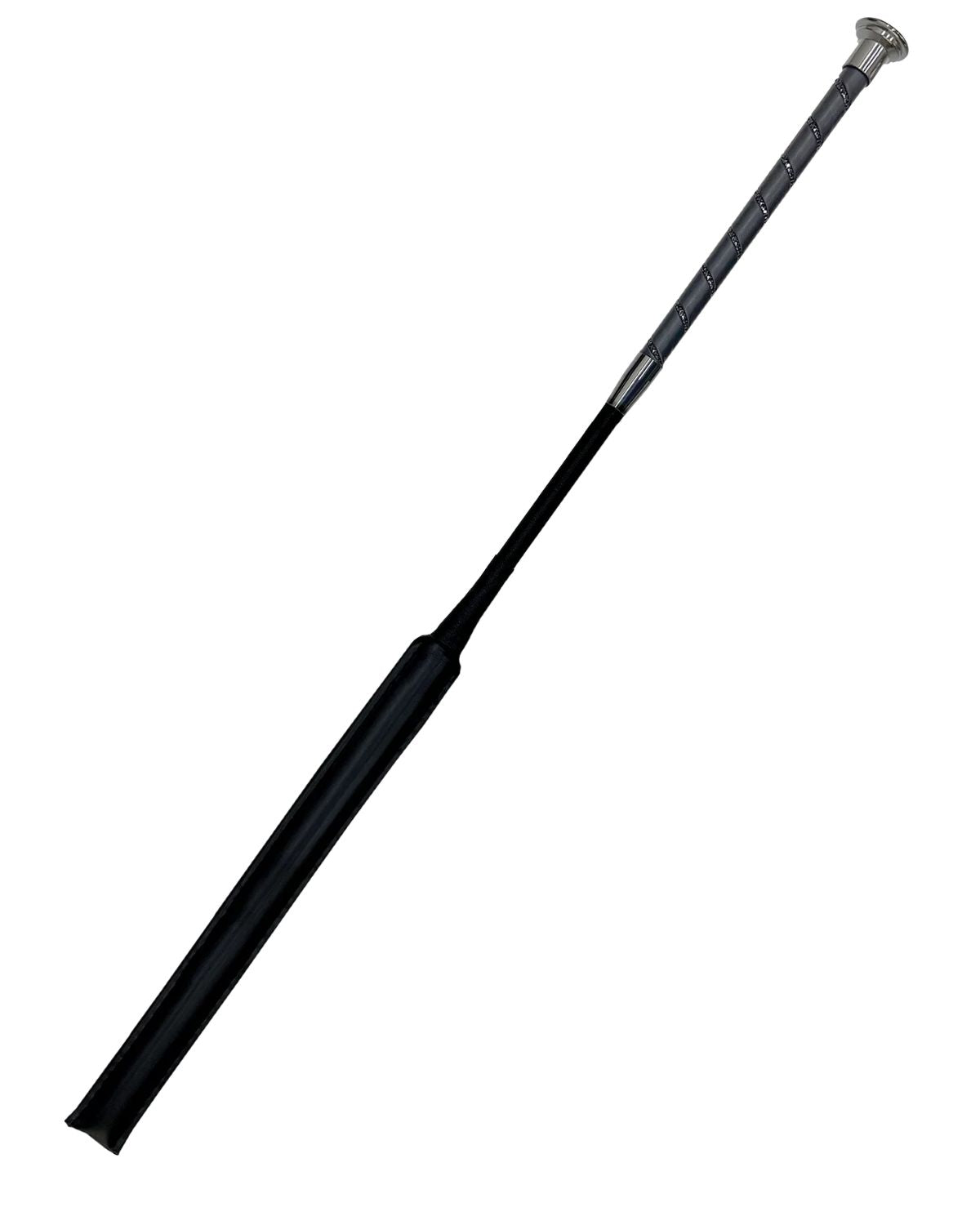 WOOF WEAR STEALTH JUMP BAT - BLACK - 60cm Showjumping Riding Bat with Foam Strike Pad and Gun Metal End Cap