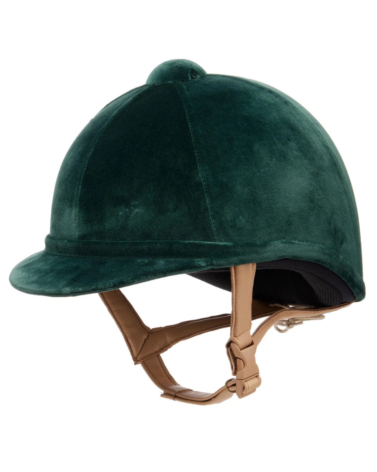 Charles Owen Hampton Equestrian Helmet - Green Velvet Riding Helmet