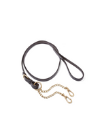 ECORIDER Brown Leather Dog Lead with Brass Chain - 1.5m | Equiflair Quality Dog Leash