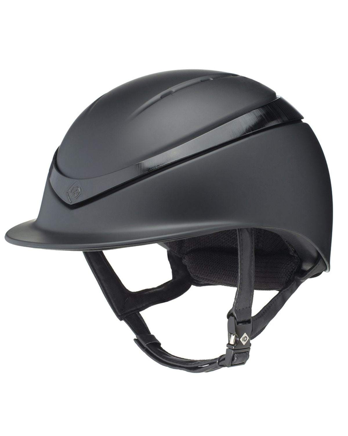 Charles Owen Halo Riding Helmet - Black Matte/Gloss. Equestrian Safety Gear. High Performance, Stylish, Safe