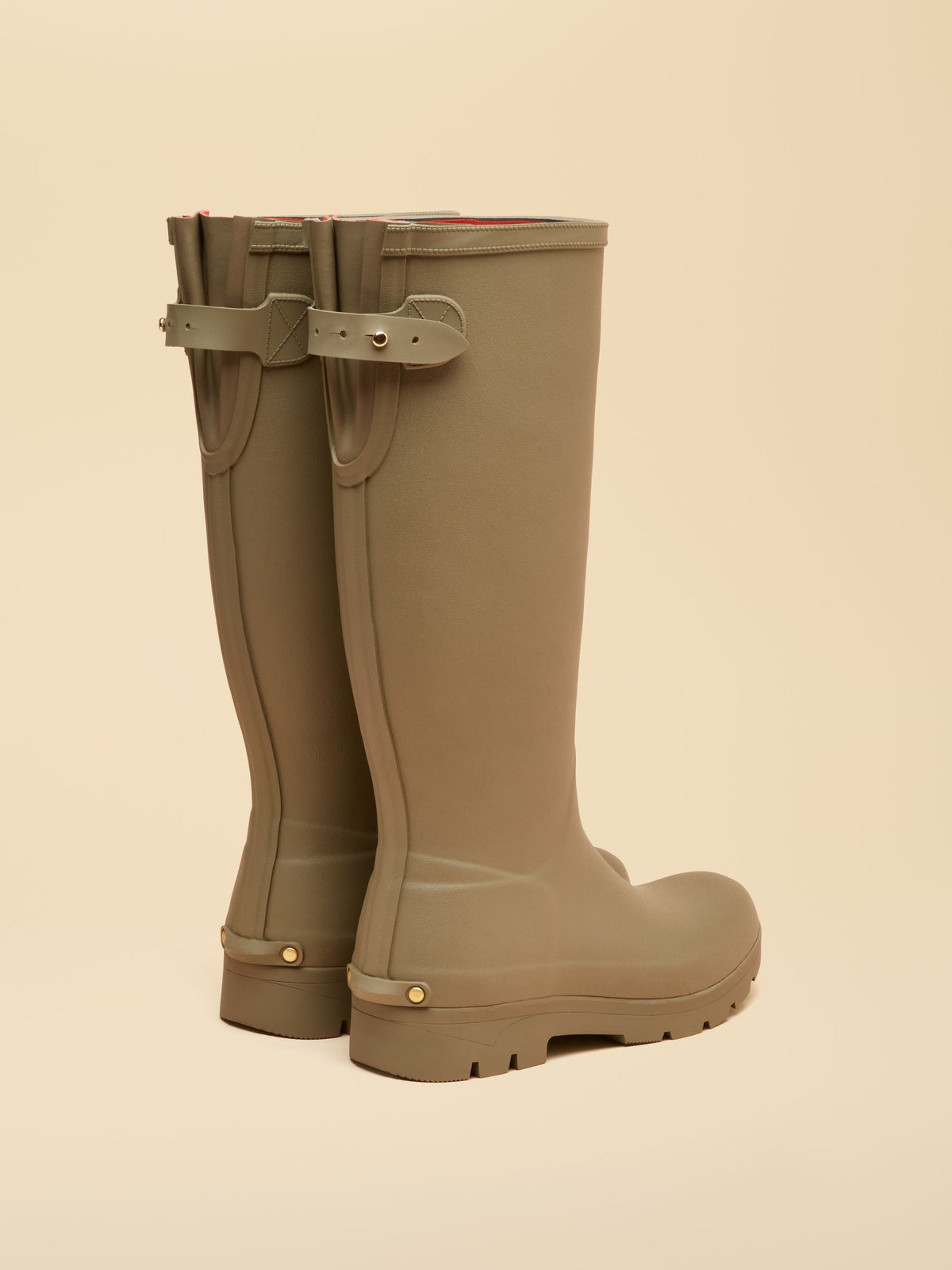 Women's Joules Luxe Khaki Green Waterproof Tall Neoprene-Lined Wellies