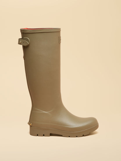 Joules Women's Luxe Khaki Green Neoprene Lined Tall Waterproof Wellies