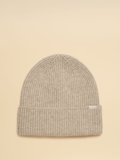 Joules Women's Oatmeal Fine Knit Beanie Hat | Cozy Wool Blend Winter Accessory