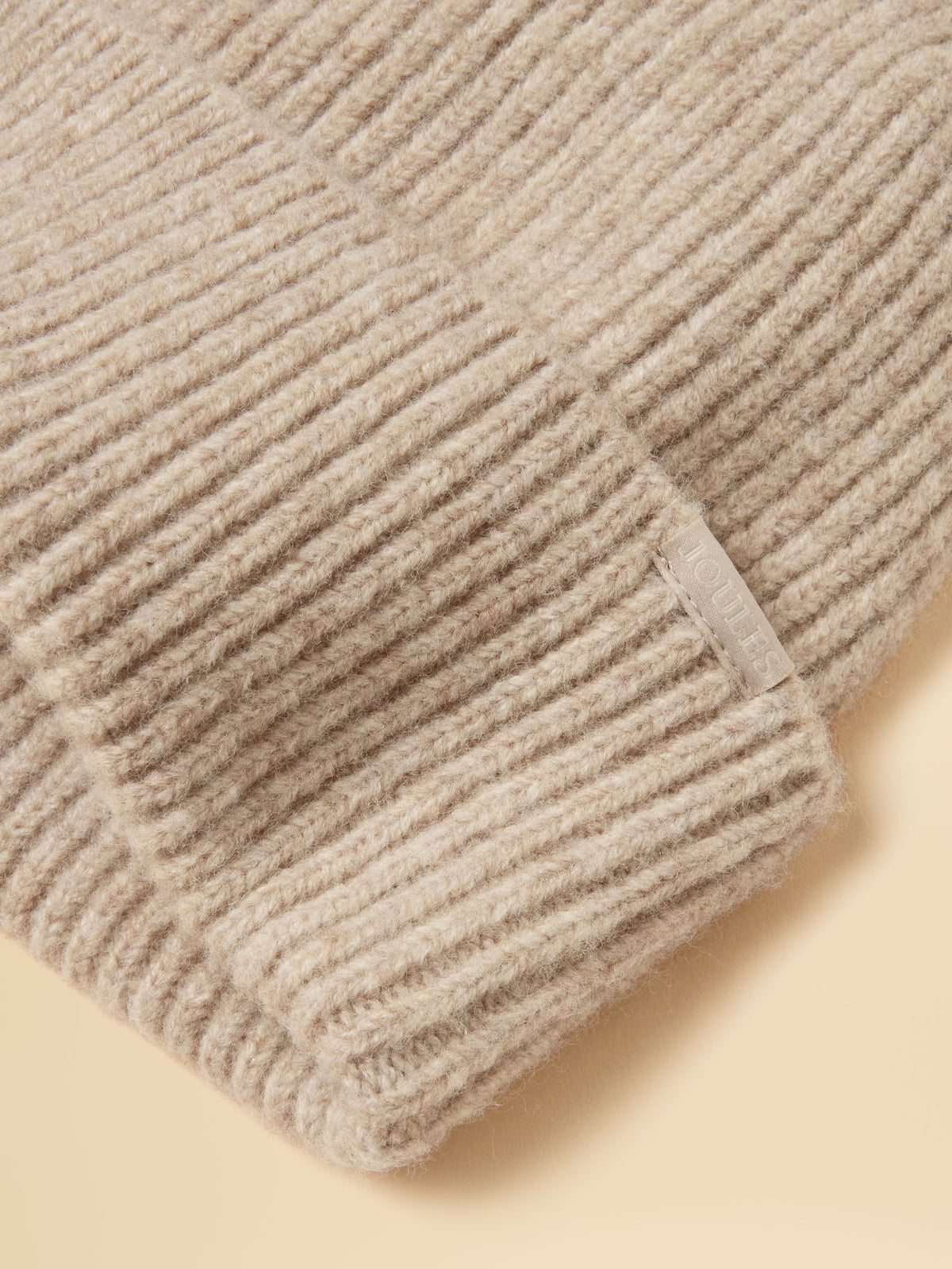 Joules Oatmeal Fine Knit Beanie Hat | Cosy Wool Blend Winter Hat for Women